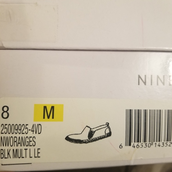 NINE WEST NWORANGES BLACK SLIP ON SHOES Sz 8 - Picture 10 of 10